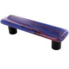 3" Centers Handle in Red & Cobalt Blue with Aluminum base