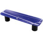 3" Centers Handle in White & Cobalt Blue with Aluminum base