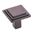 1 1/8" Overall Length Stepped Square Cabinet Knob in Brushed Oil Rubbed Bronze