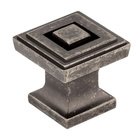 1" Square Knob in Distressed Pewter