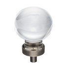 1-3/8" Diameter Glass Cabinet Knob in Brushed Pewter
