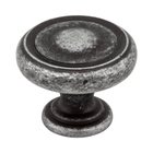 1 1/4" Diameter Button Knob in Distressed Antique Silver