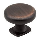 1 3/8" Diameter Forged Look Flat Bottom Knob in Brushed Oil Rubbed Bronze
