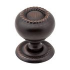 1 1/4" Diameter Steel Rope Knob with Backplate in Brushed Oil Rubbed Bronze
