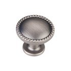 1 1/4" Diameter Knob with Rope Trim in Brushed Pewter
