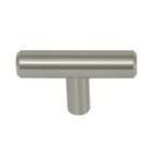 2" Overall in Steel Plated T-Bar Knob in Brushed Satin Nickel