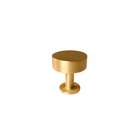 1 1/8" Solid Brass Round Disc Knob in Brushed Brass