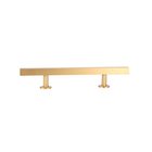 3" (76mm) 5.0" O/A Solid Brass Square Bar Pull in Brushed Brass