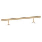 10" (254mm) Centers 14" O/A Square Solid Brass Bar Pull in Brushed Brass