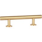 3" (76mm) 5" O/A Round Solid Brass Bar Pull in Brushed Brass