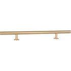 6" (152mm) Centers 10 1/2" O/A Round Solid Brass Bar Pull in Brushed Brass