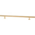 10" (254mm) Centers 14" O/A Round Solid Brass Bar Pull in Brushed Brass