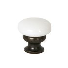 1 1/4" (32mm) Diameter Mushroom Glass Knob in Milk White/Oil Rubbed Bronze
