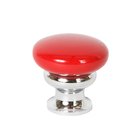 1 1/4" (32mm) Mushroom Knob in Candy Red/Polished Chrome