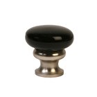 1 1/4" (32mm) Mushroom Glass Knob in Black/Polished Nickel