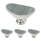 Glazed Ceramic Concave Oval Knob (4 Pack) in Turquoise