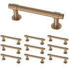(10 Pack) 3" (76mm) Centers Straight Bar Pull in Champagne Bronze