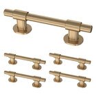 (5 Pack) 1 3/8" to 4" Adjustable Centers Adjusta Pull Francisco Pull in Champagne Bronze