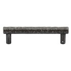 3 3/4" Centers Hammered Cabinet Pull in Vintage Black Iron