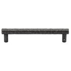 5 1/16" Centers Hammered Cabinet Pull in Vintage Black Iron