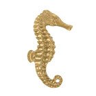 Large Seahorse Facing Right Knob in Lux Gold
