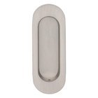 4 3/8" (111mm) Oval Modern Recessed Pull in Satin Nickel Lacquered