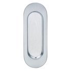 4 3/8" (111mm) Oval Modern Recessed Pull in Satin Chrome