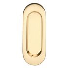 4 3/8" (111mm) Oval Modern Recessed Pull in Polished Brass Lacquered