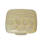 2" Large Square Yellow With Gold Sea Grass Knob in Porcelain