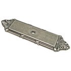 4 3/16" Long Knob Backplate with Twig and Cross-tie Detail in Brushed Nickel