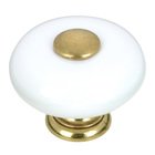 Ceramic 1 1/4" Diameter Button Knob in White