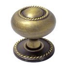 1 1/2" Rope Knob with Backplate in Antique English