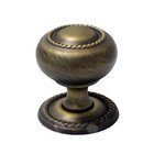 1 1/4" Rope Knob with Backplate in Antique English