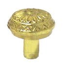 Flowery Ornate Knob in Polished Brass