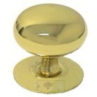 1 1/2" Plain Hollow Knob with Backplate in Polished Brass