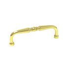 3 1/2" Center Decorative Curved Pull in Polished Brass
