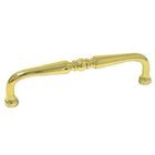 4" Center Decorative Curved Pull in Polished Brass