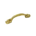 3" Center Wavy Pull in Polished Brass