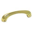 3" Center Contemporary Line Bow Pull in Polished Brass