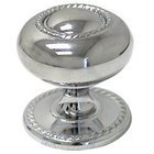 1 1/2" Rope Knob with Backplate in Polished Chrome