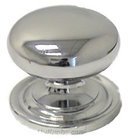1 1/2" Plain Solid Knob with Backplate in Polished Chrome
