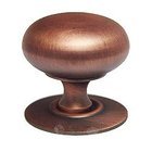 1 1/2" Plain Hollow Knob with Backplate in Distressed Copper