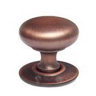 1 1/4" Plain Hollow Knob with Backplate in Distressed Copper