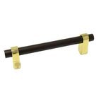 3 1/2" Center Oil Rubbed Bronze with Brass Smooth Pull