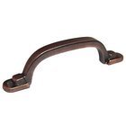 3" Center Two Step Foot Rectangular Pull in Distressed Copper