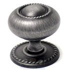 1 1/2" Rope Knob with Backplate in Distressed Nickel
