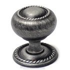 1 1/4" Rope Knob with Backplate in Distressed Nickel
