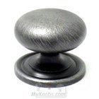 1 1/2" Plain Solid Knob with Backplate in Distressed Nickel