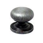 1 1/8" Plain Solid Knob with Backplate in Distressed Nickel