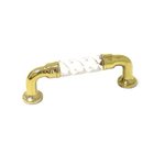 3" Center Acrylic Swirl Pull with Polished Brass Ends